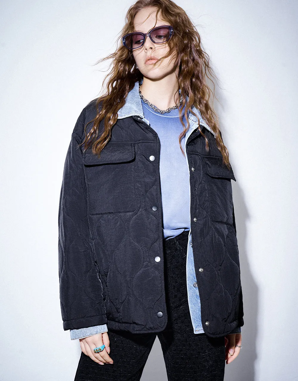 Drop Shoulder Sleeve Padded Coat sold by Urban Revivo