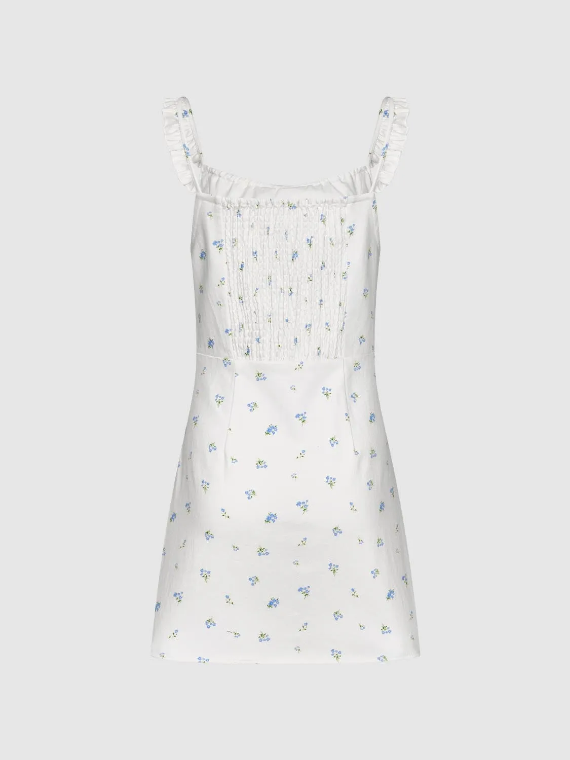 Wide Strap Floral Denim Dresses sold by Urban Revivo product image thumbnail 2