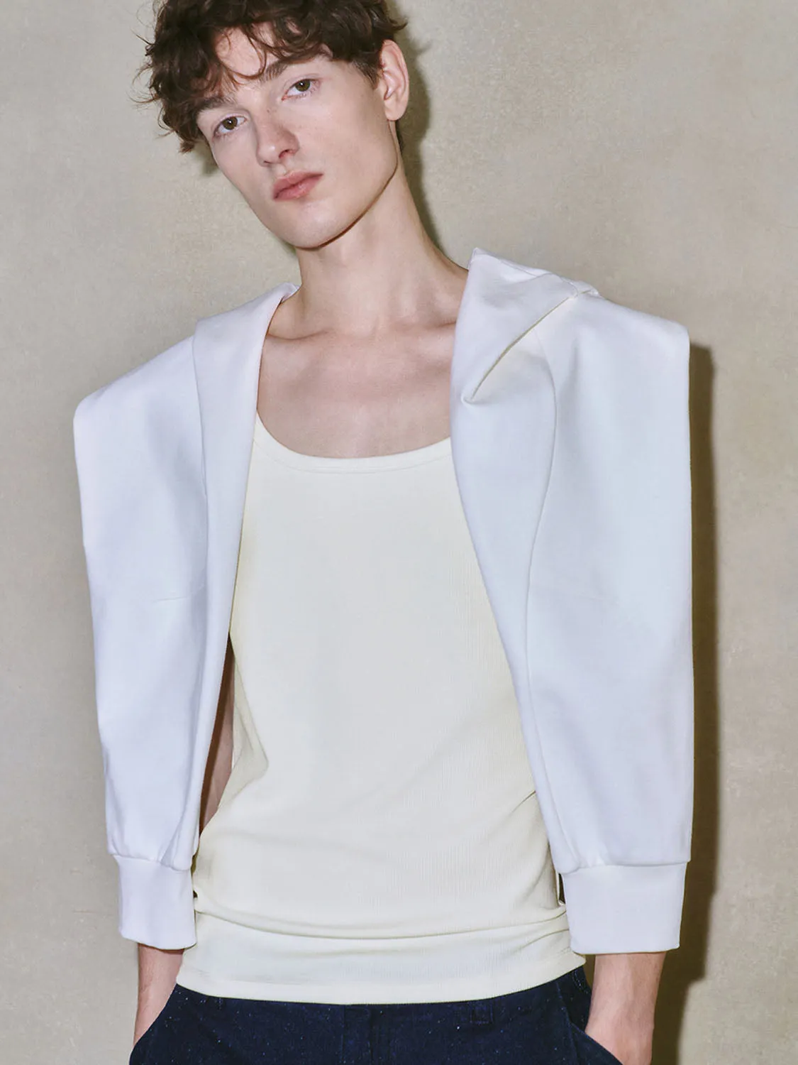 White Tank Tops sold by Urban Revivo product image thumbnail 3