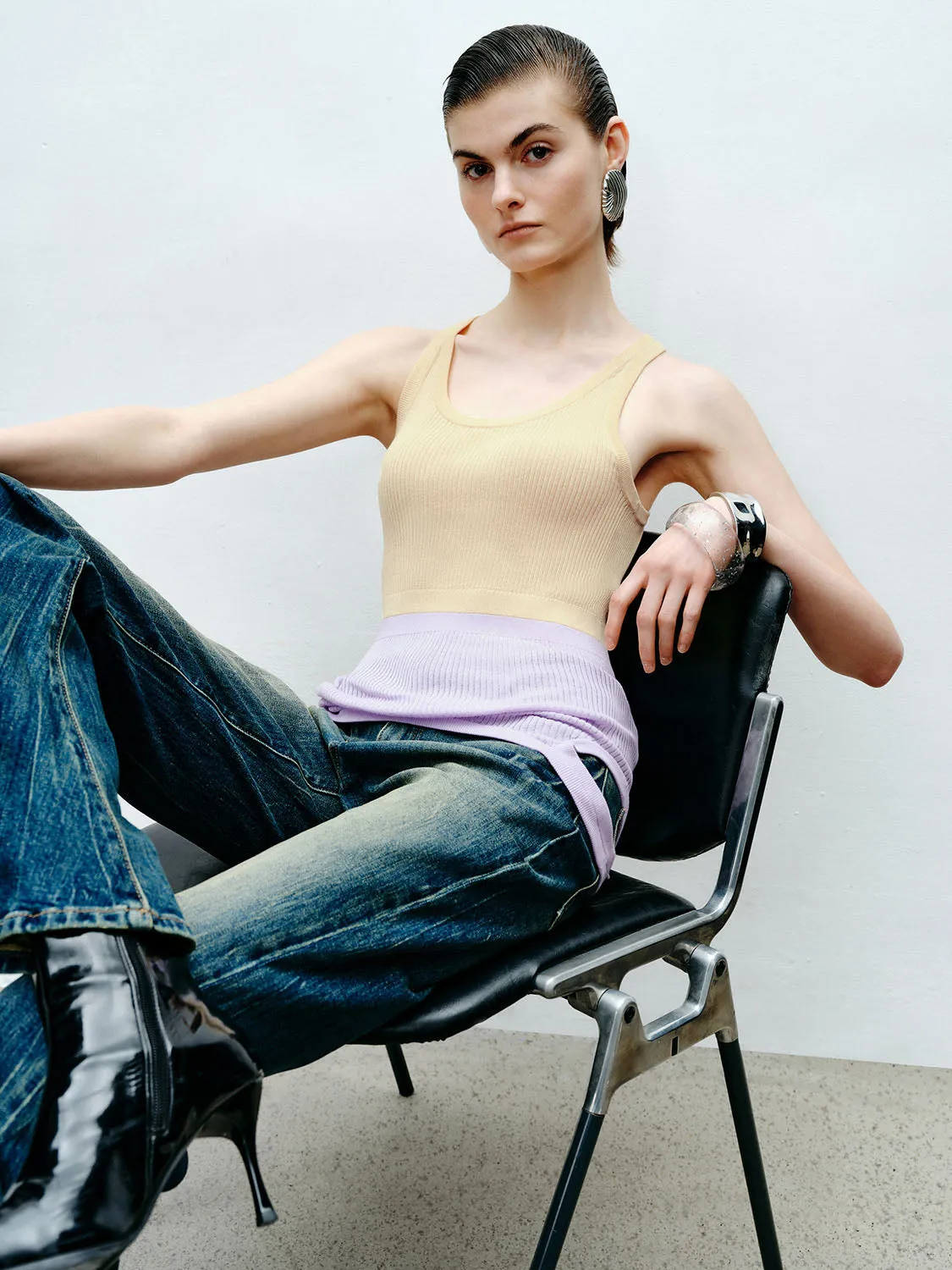 Sleeveless Knitted T-Shirts sold by Urban Revivo product image thumbnail 2