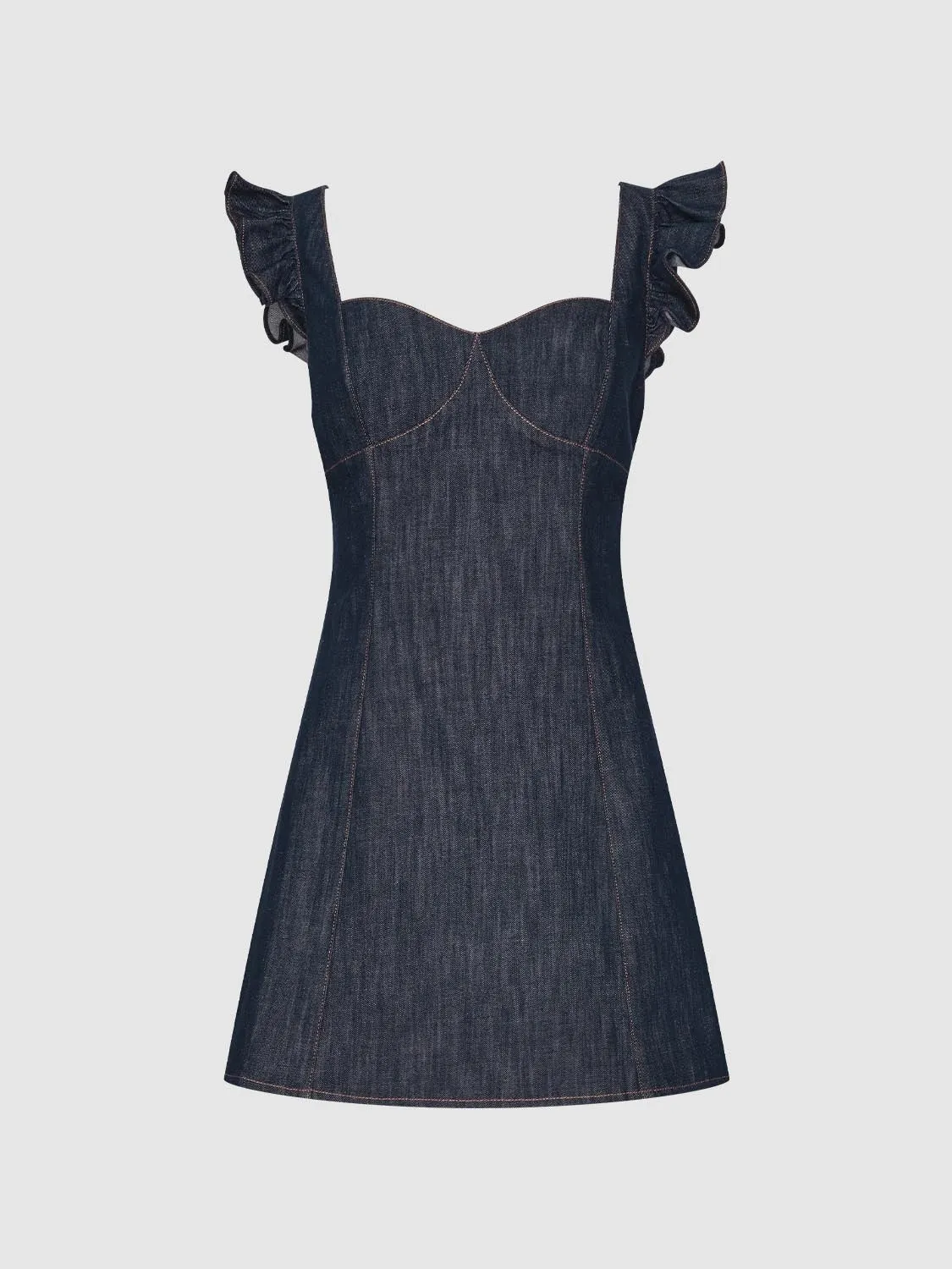 Ruffled Denim Mini Dresses sold by Urban Revivo