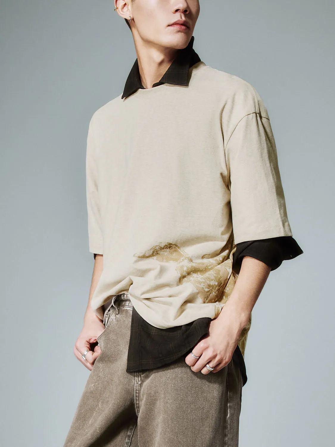 Crew Neck T-Shirts sold by Urban Revivo product image thumbnail 3