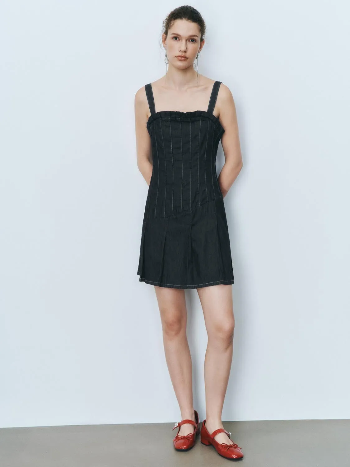 Wide Strap Denim Dresses sold by Urban Revivo product image thumbnail 5