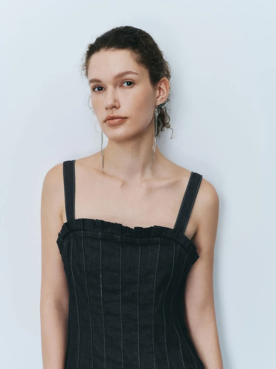 Wide Strap Denim Dresses sold by Urban Revivo product image thumbnail 3