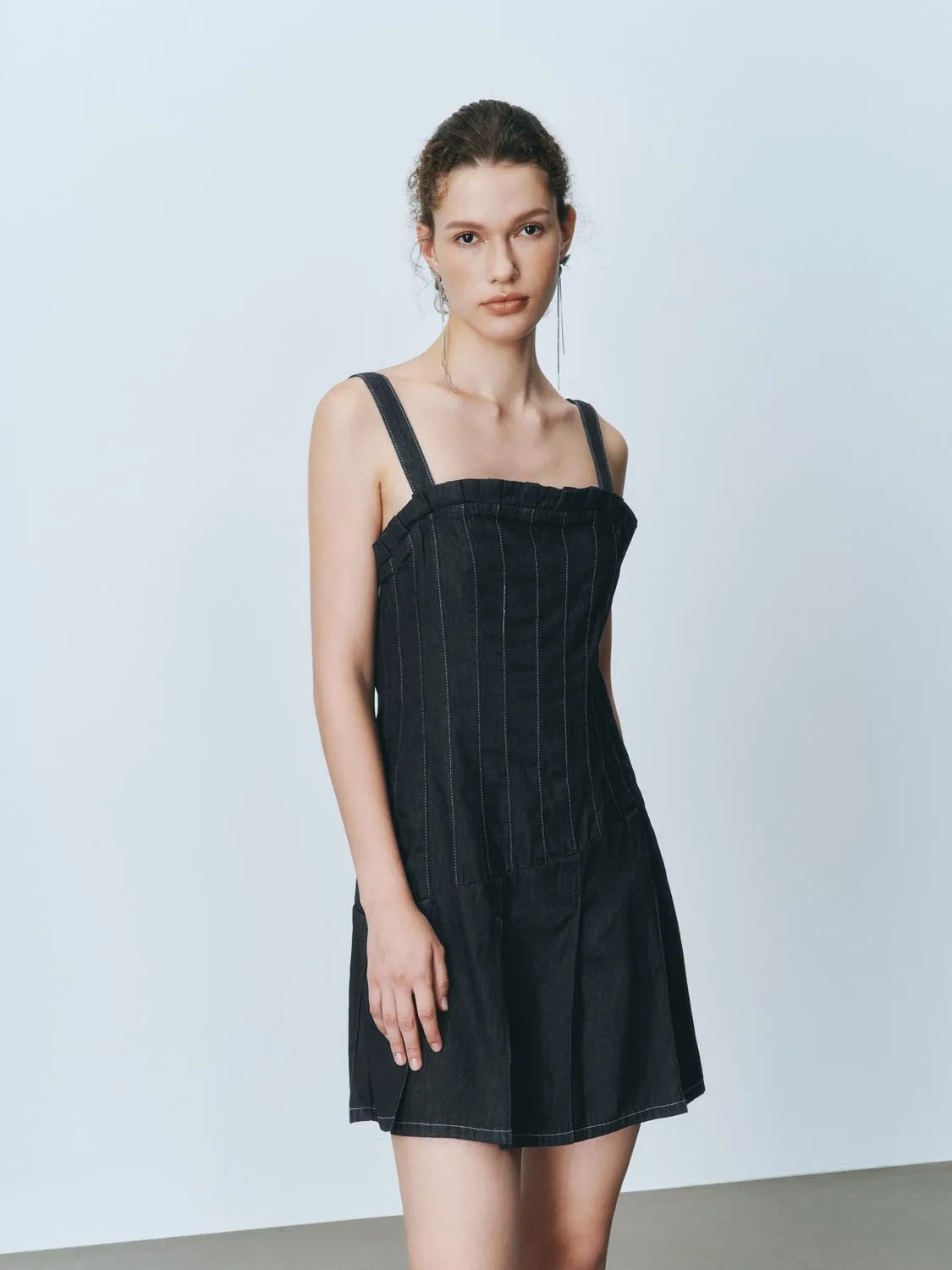 Wide Strap Denim Dresses sold by Urban Revivo product image thumbnail 2
