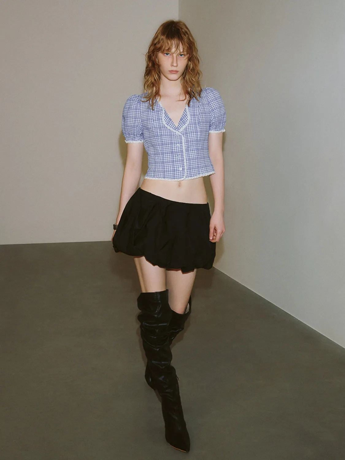 Cropped Plaid Blouses sold by Urban Revivo product image thumbnail 4