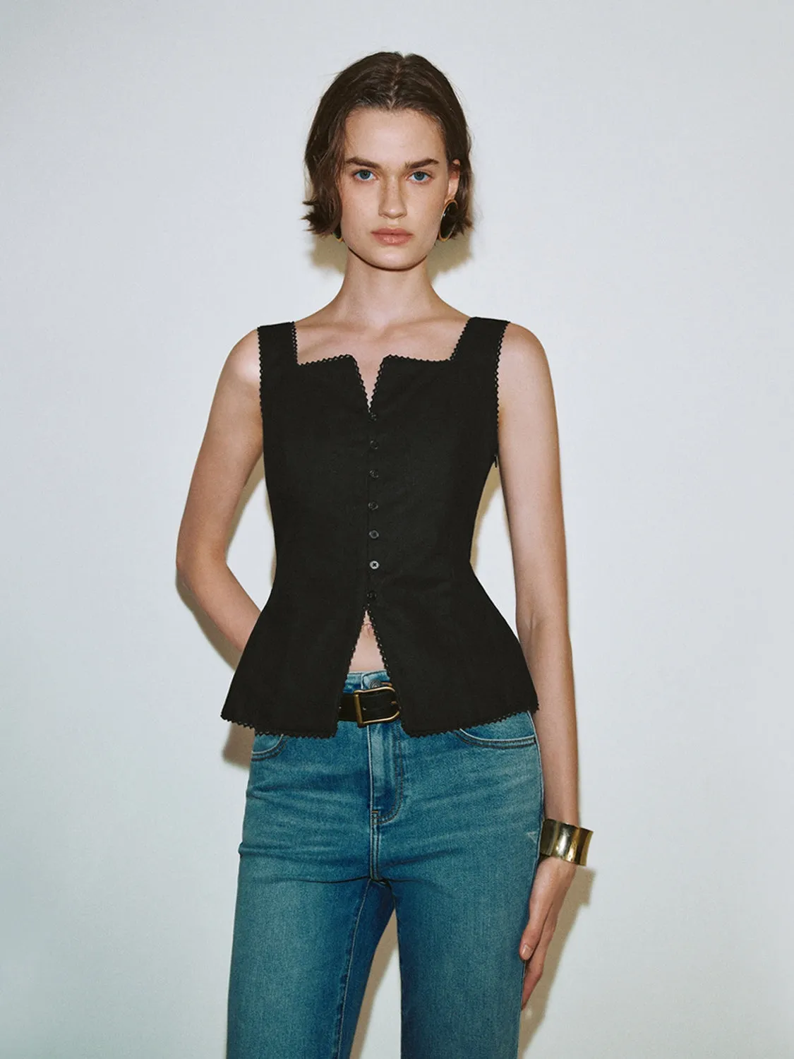 Frilled Cami Tops sold by Urban Revivo