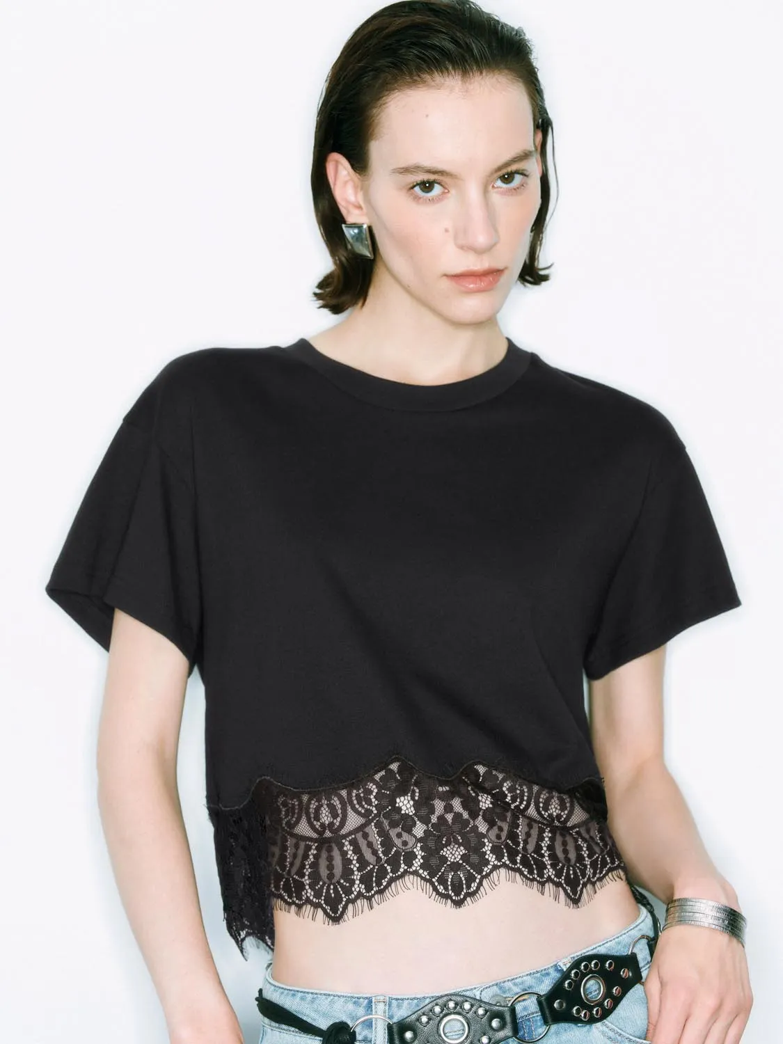 Lace Hem T-Shirts sold by Urban Revivo product image thumbnail 3