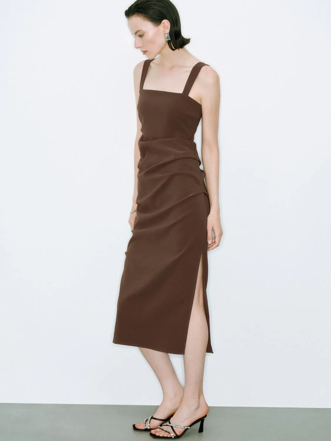 Wide Strap Skinny-Fit Maxi Dresses sold by Urban Revivo product image thumbnail 5