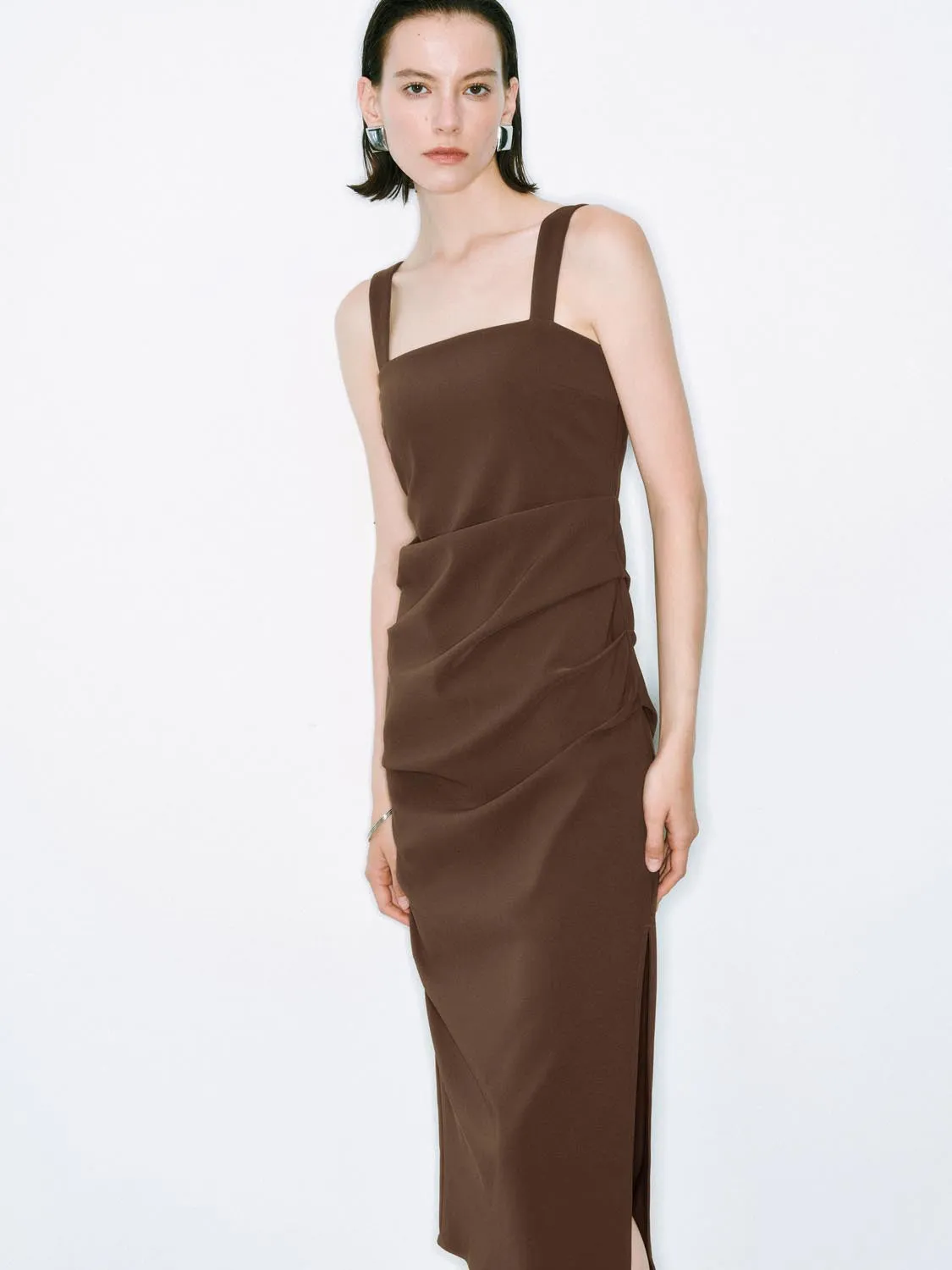 Wide Strap Skinny-Fit Maxi Dresses sold by Urban Revivo product image thumbnail 2
