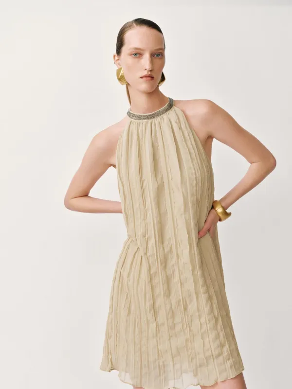 Halter Neck Loose A-Line Dresses sold by Urban Revivo