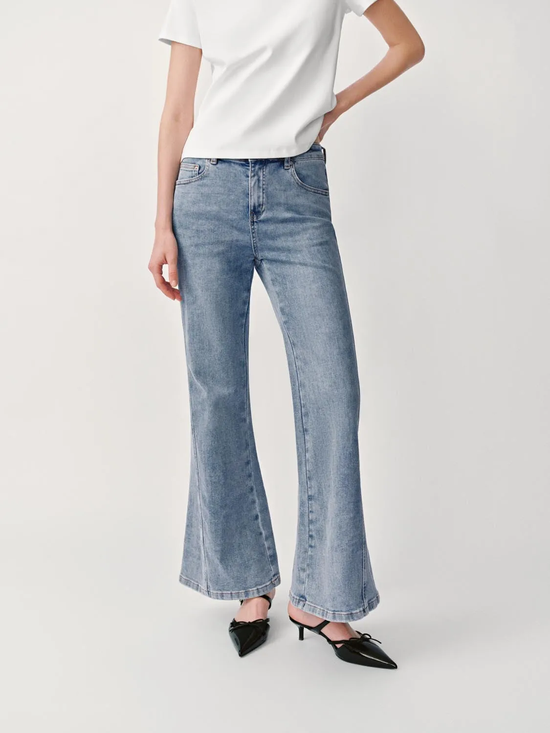 Denim Flared-Leg Jeans sold by Urban Revivo product image thumbnail 2