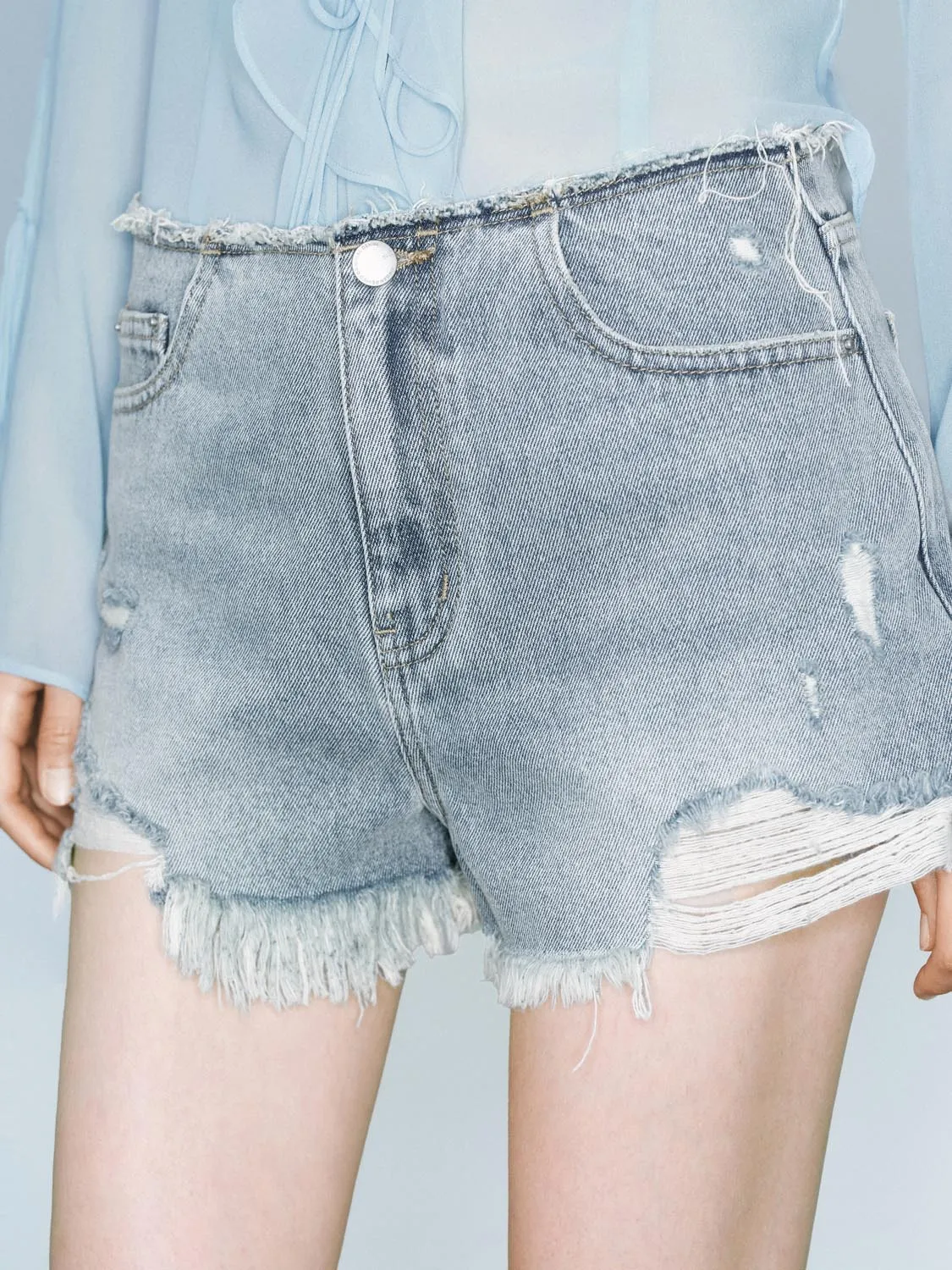 Denim Shorts sold by Urban Revivo product image thumbnail 5