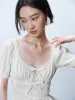 Shirred Bow Décor Blouses sold by Urban Revivo