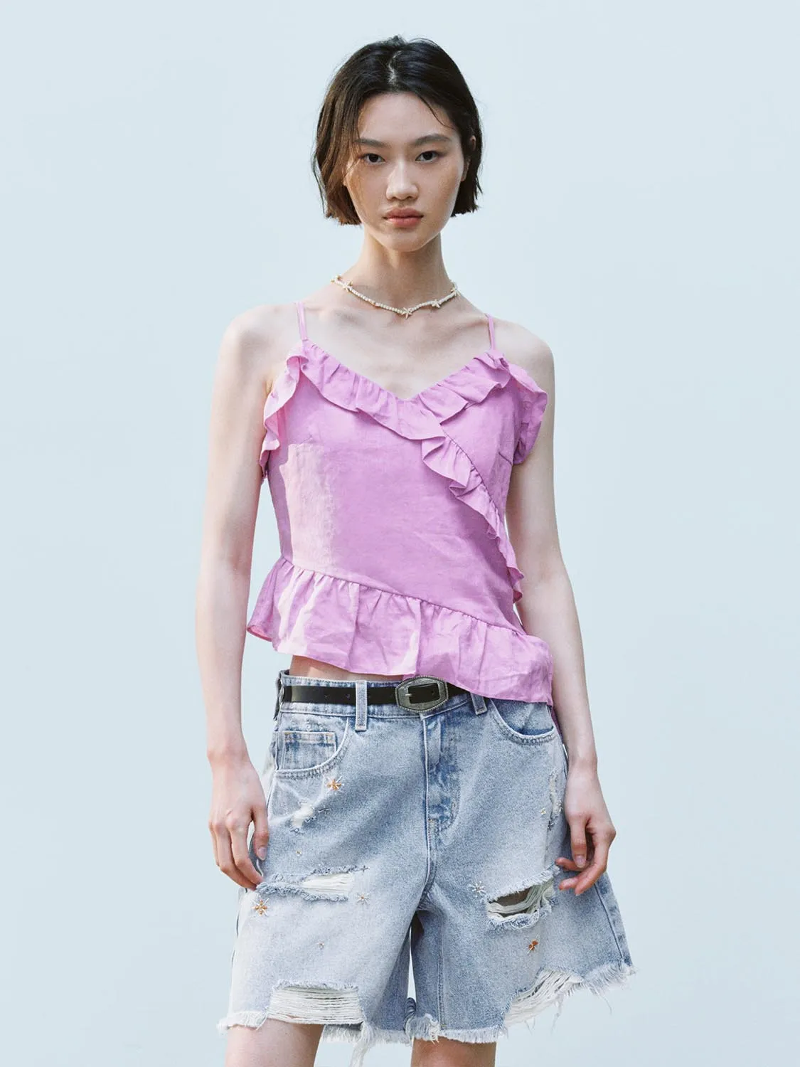 Ruffle Cami Tops sold by Urban Revivo