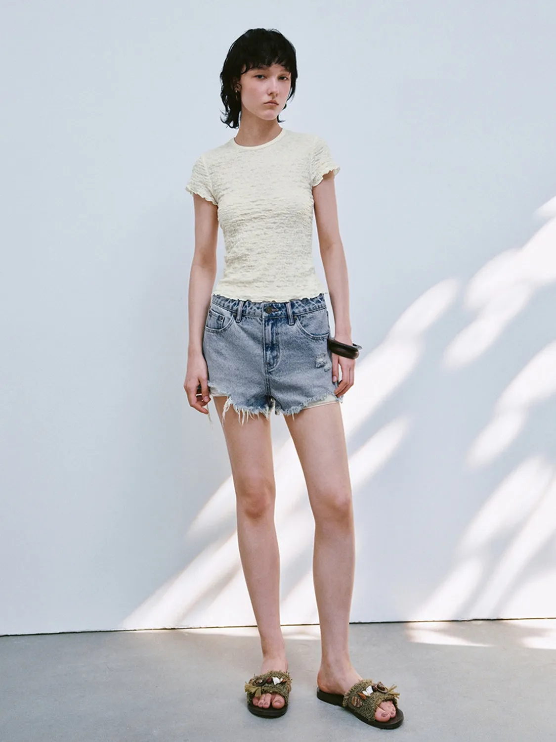 Textured Short Sleeve T-Shirts sold by Urban Revivo product image thumbnail 4