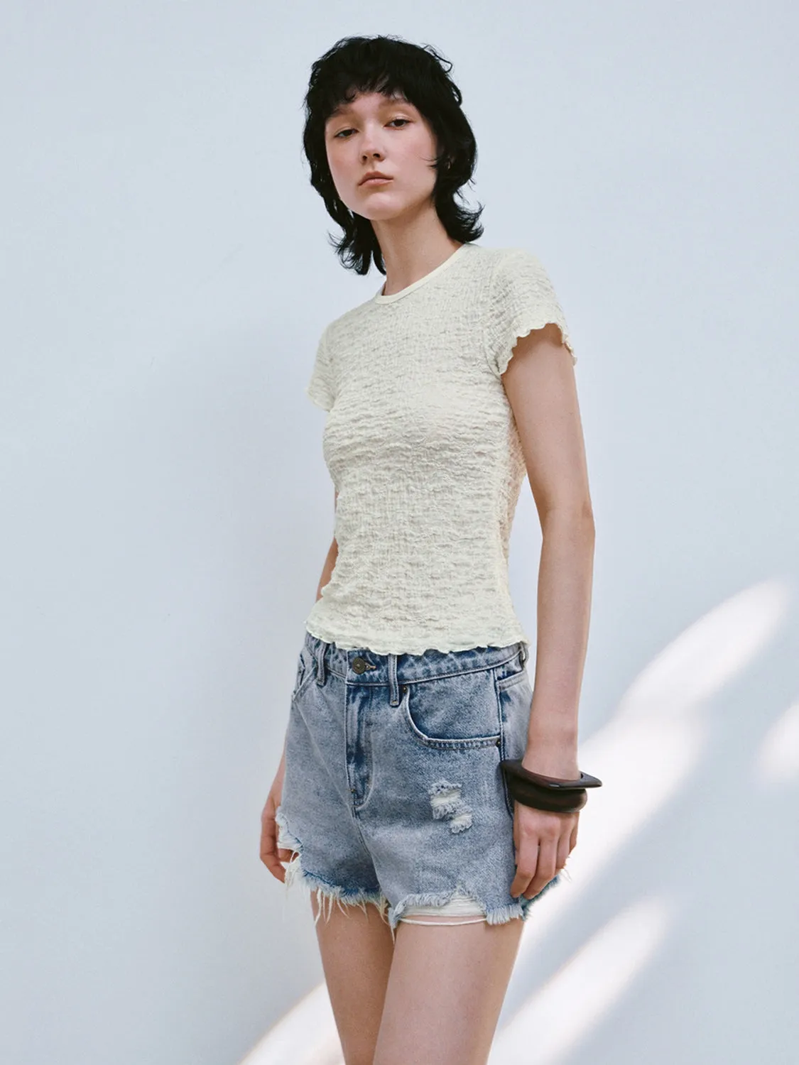 Textured Short Sleeve T-Shirts sold by Urban Revivo product image thumbnail 5