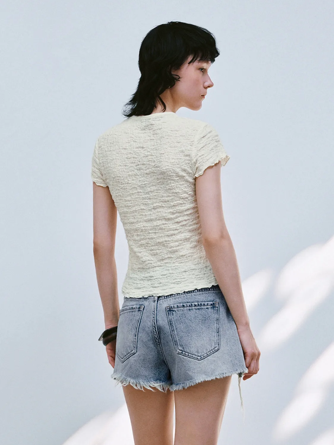 Textured Short Sleeve T-Shirts sold by Urban Revivo product image thumbnail 2