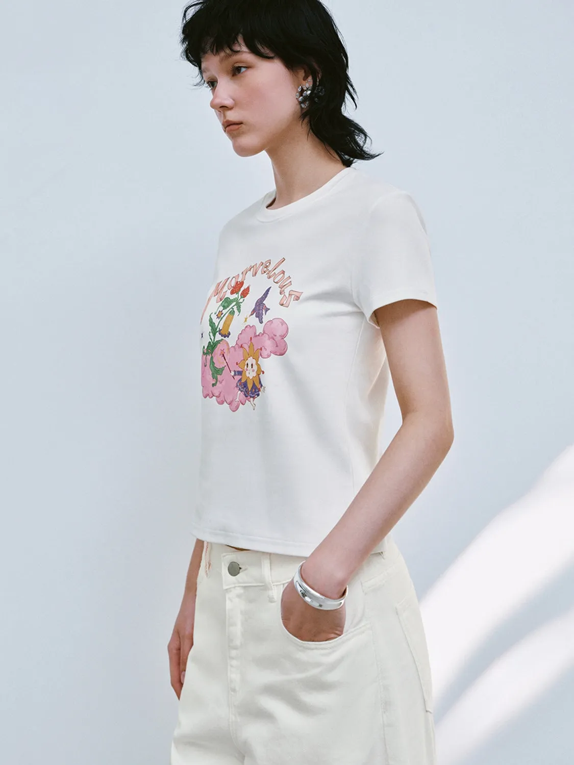 Cropped Short Sleeve T-Shirts sold by Urban Revivo product image thumbnail 5