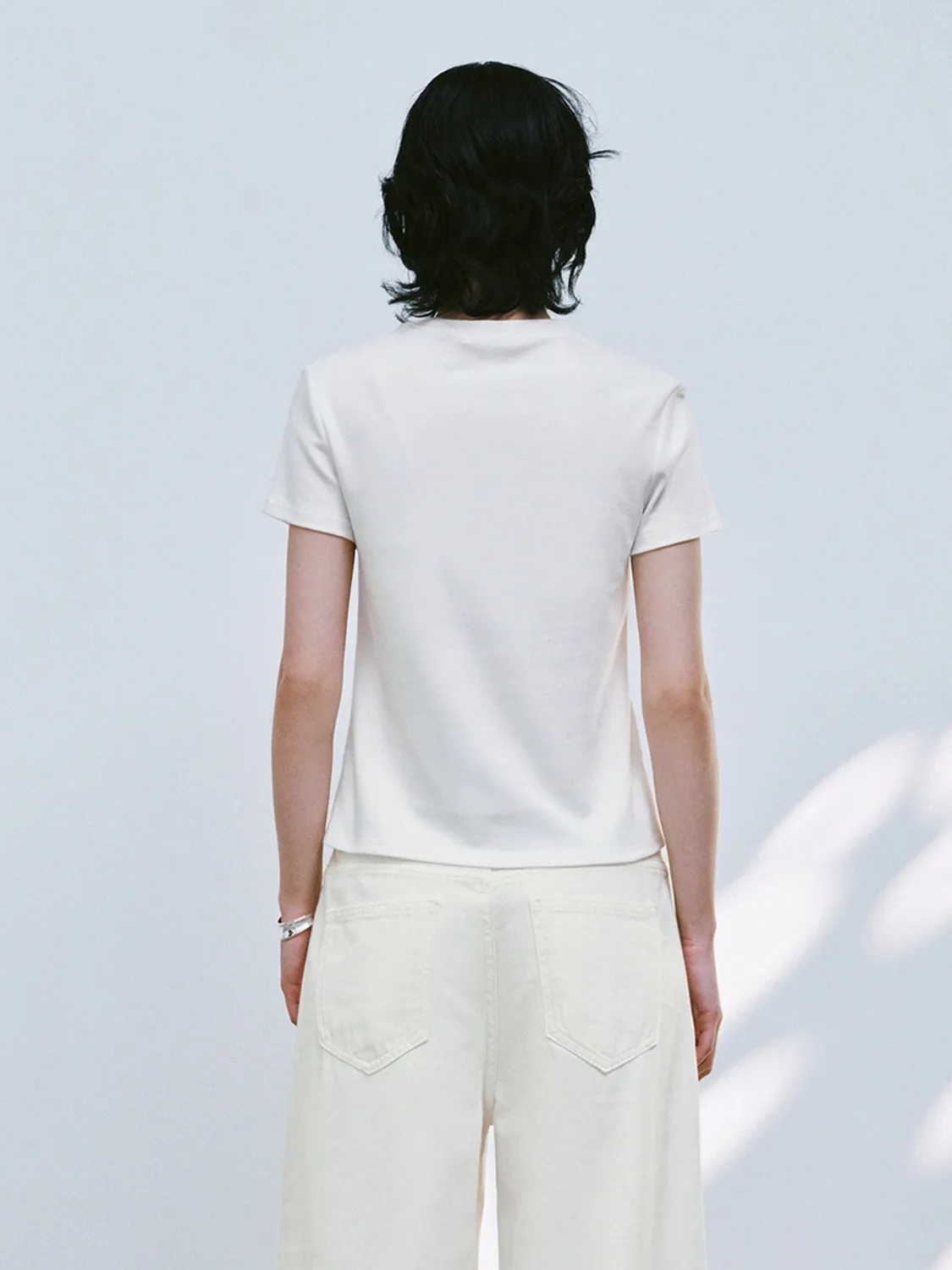 Cropped Short Sleeve T-Shirts sold by Urban Revivo product image thumbnail 2