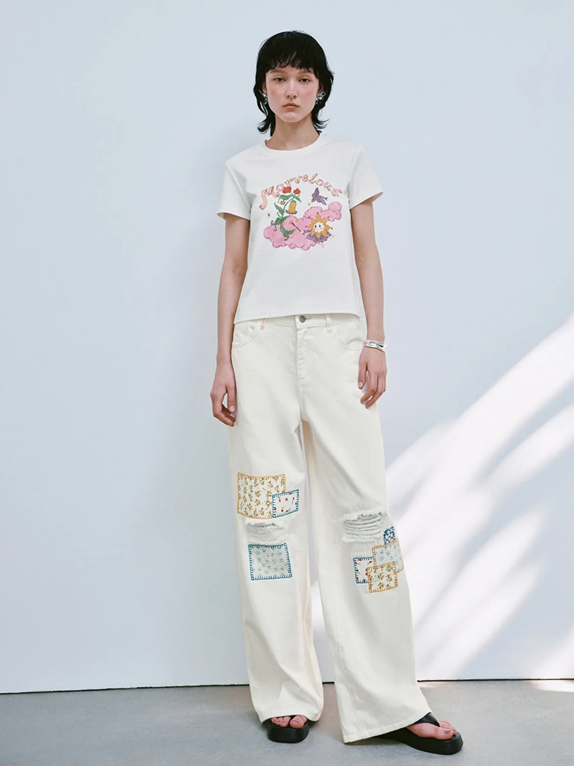 Cropped Short Sleeve T-Shirts sold by Urban Revivo product image thumbnail 4