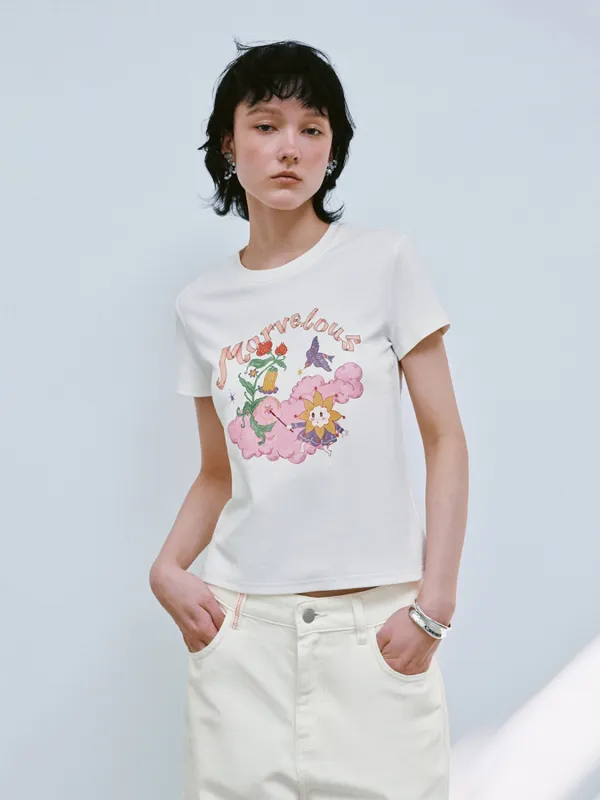 Cropped Short Sleeve T-Shirts made by Urban Revivo