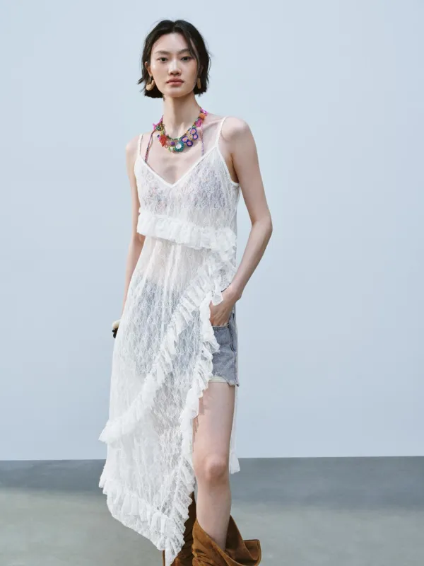 Camisole Frilled Straight Dresses sold by Urban Revivo
