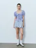 Plaid Shirred Bow Décor Blouses sold by Urban Revivo