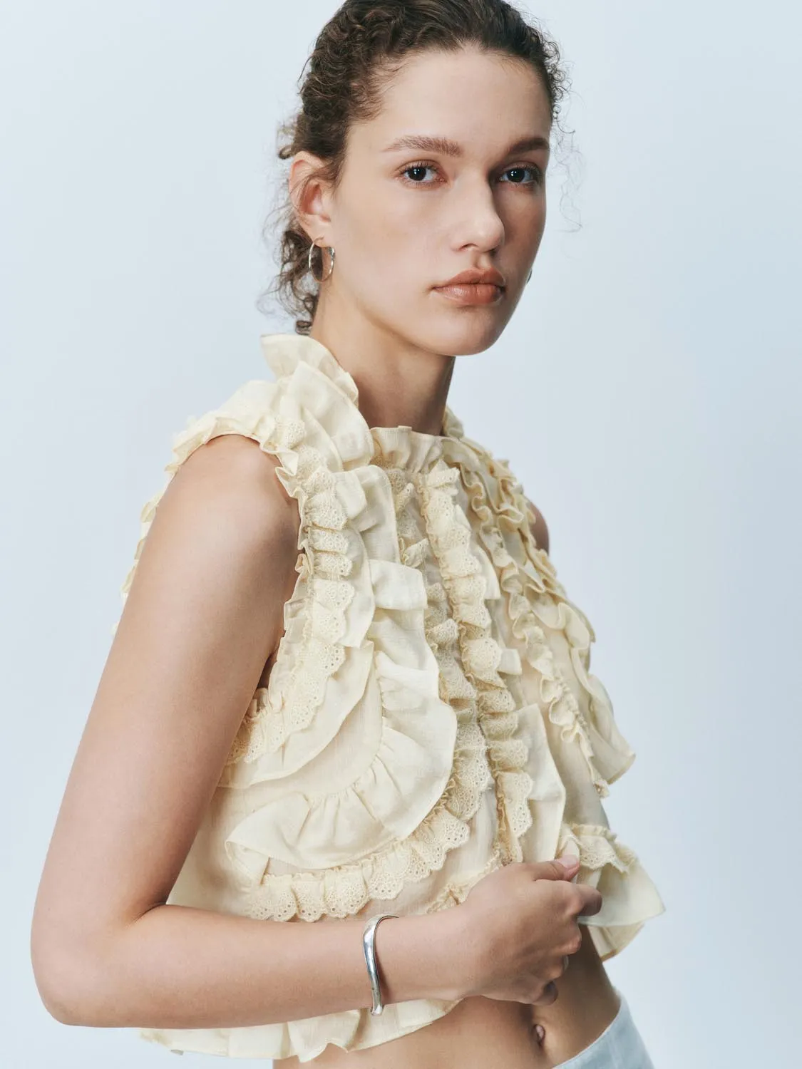 Ruffle Sleeveless Shirts sold by Urban Revivo product image thumbnail 2