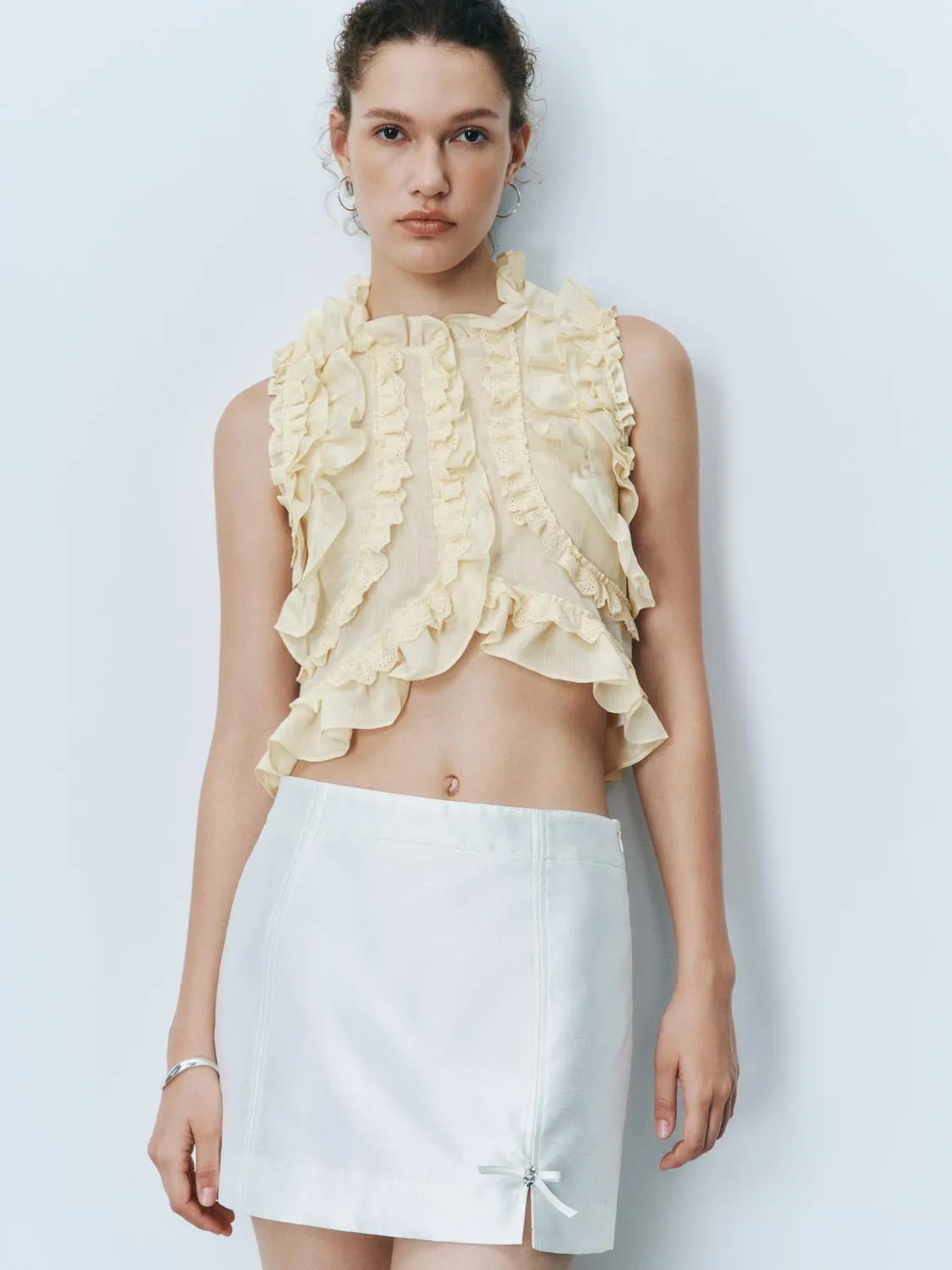Ruffle Sleeveless Shirts sold by Urban Revivo