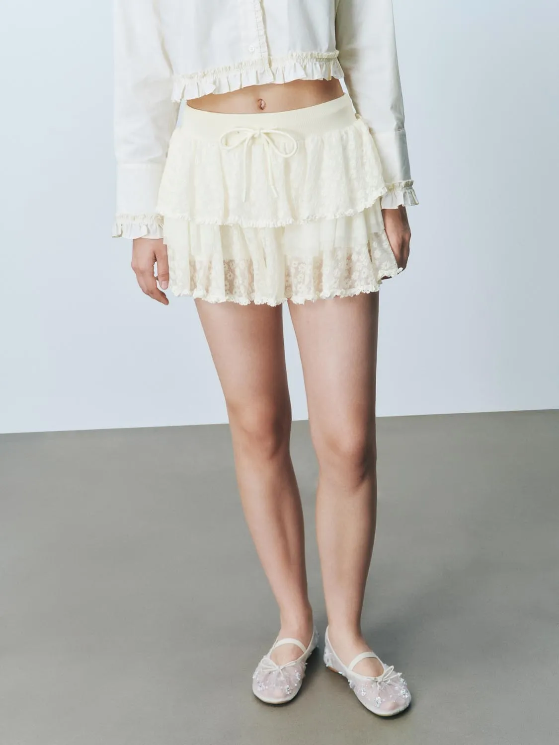 Tiered A-Line Mini Skirts sold by Urban Revivo product image thumbnail 3