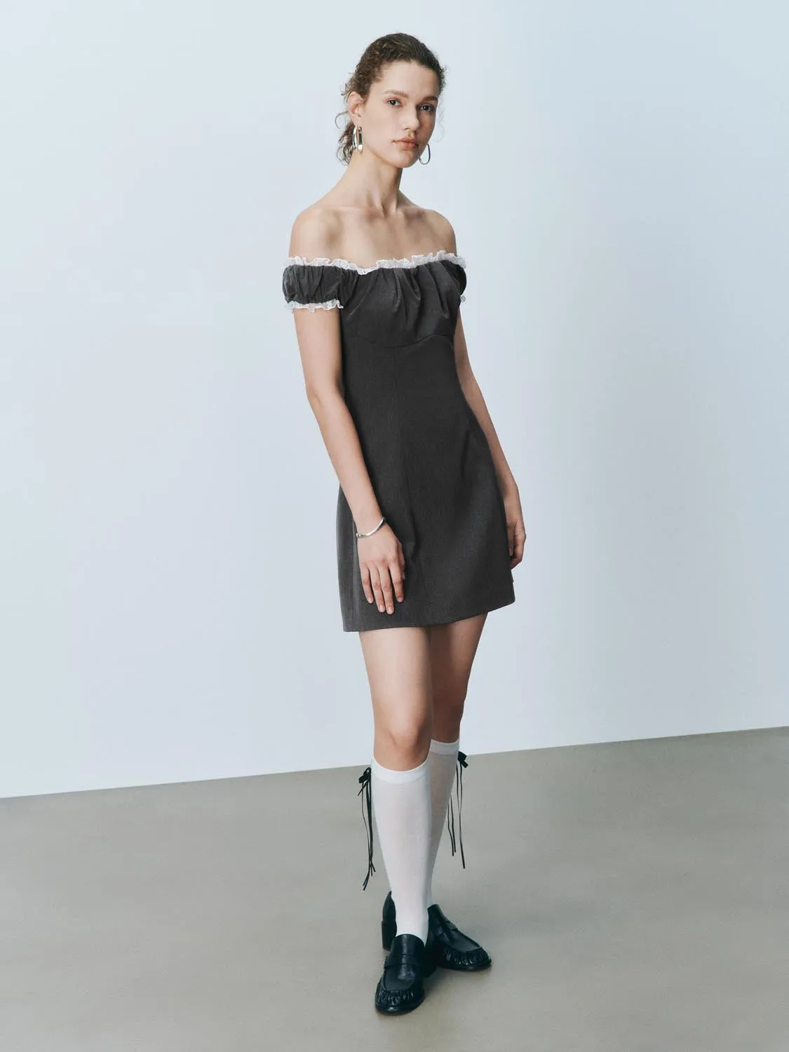 Ruffle Trim A-Line Mini Dresses sold by Urban Revivo product image thumbnail 5