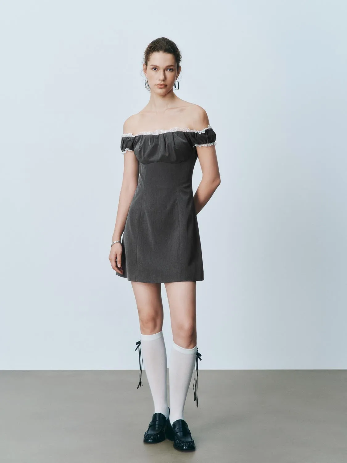 Ruffle Trim A-Line Mini Dresses sold by Urban Revivo product image thumbnail 4