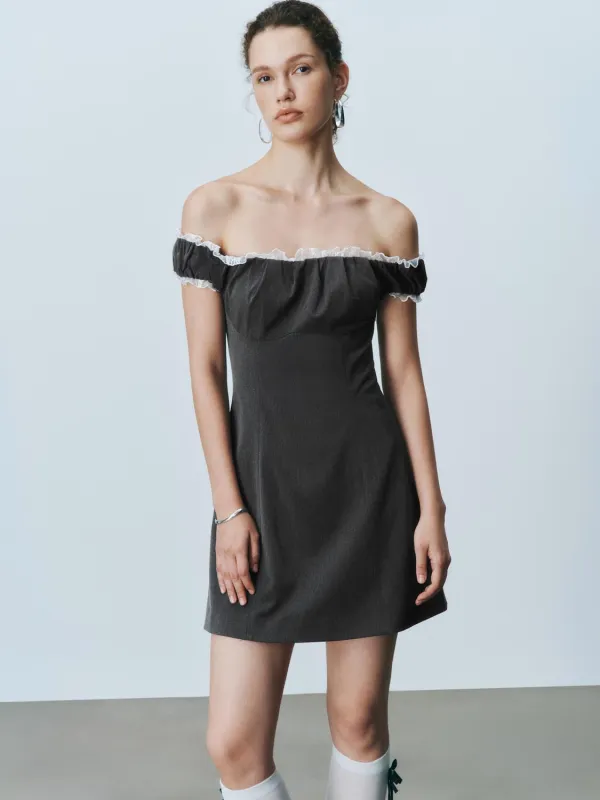Ruffle Trim A-Line Mini Dresses sold by Urban Revivo