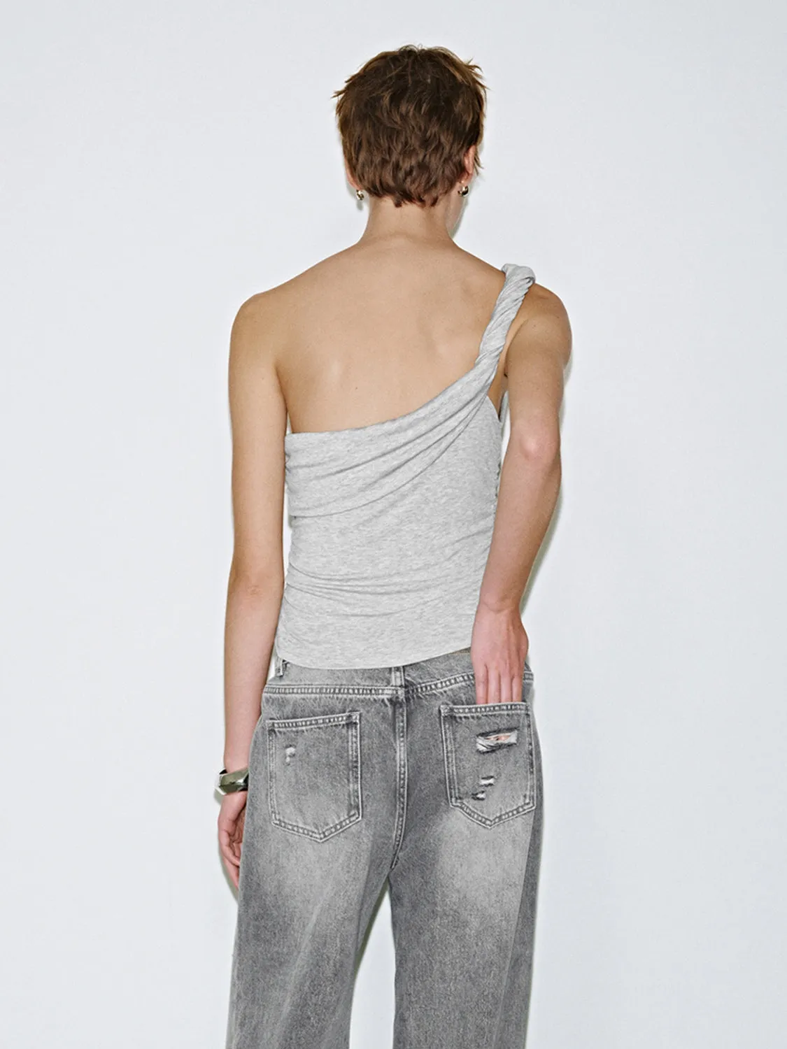One Shoulder Tank Tops sold by Urban Revivo product image thumbnail 2