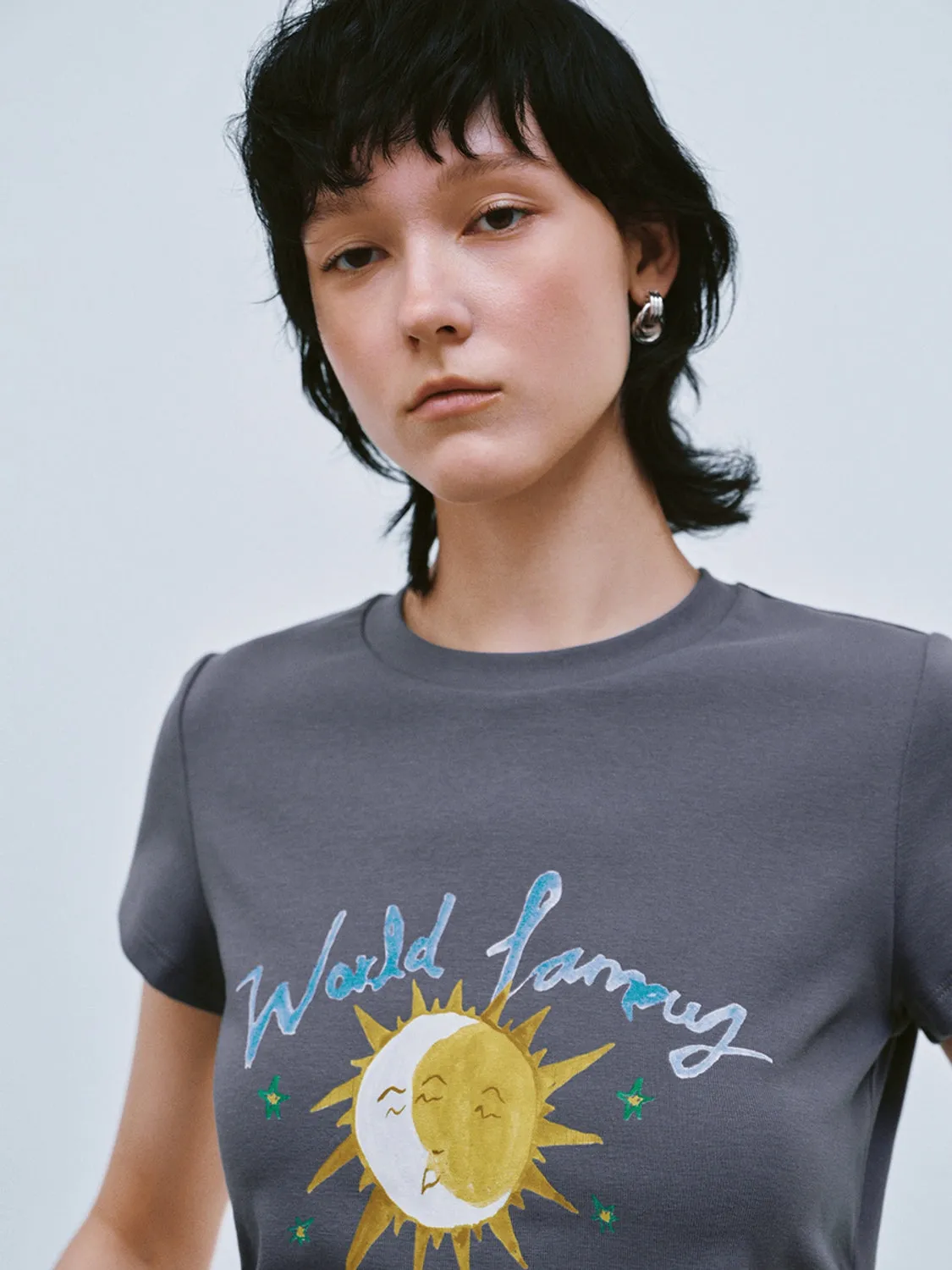 Cropped Short Sleeve T-Shirts sold by Urban Revivo product image thumbnail 3