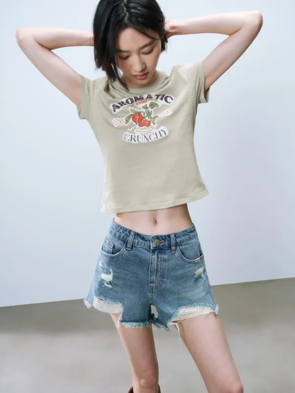 Cropped Short Sleeve T-Shirts sold by Urban Revivo