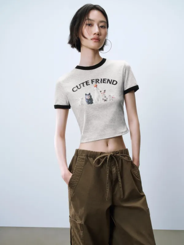 Cropped Short Sleeve T-Shirts sold by Urban Revivo