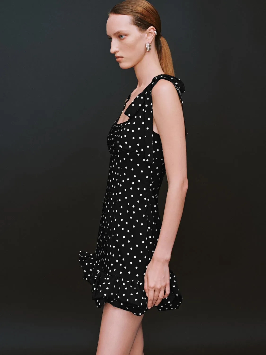 Dotted Ruffle Straight Dresses sold by Urban Revivo product image thumbnail 2