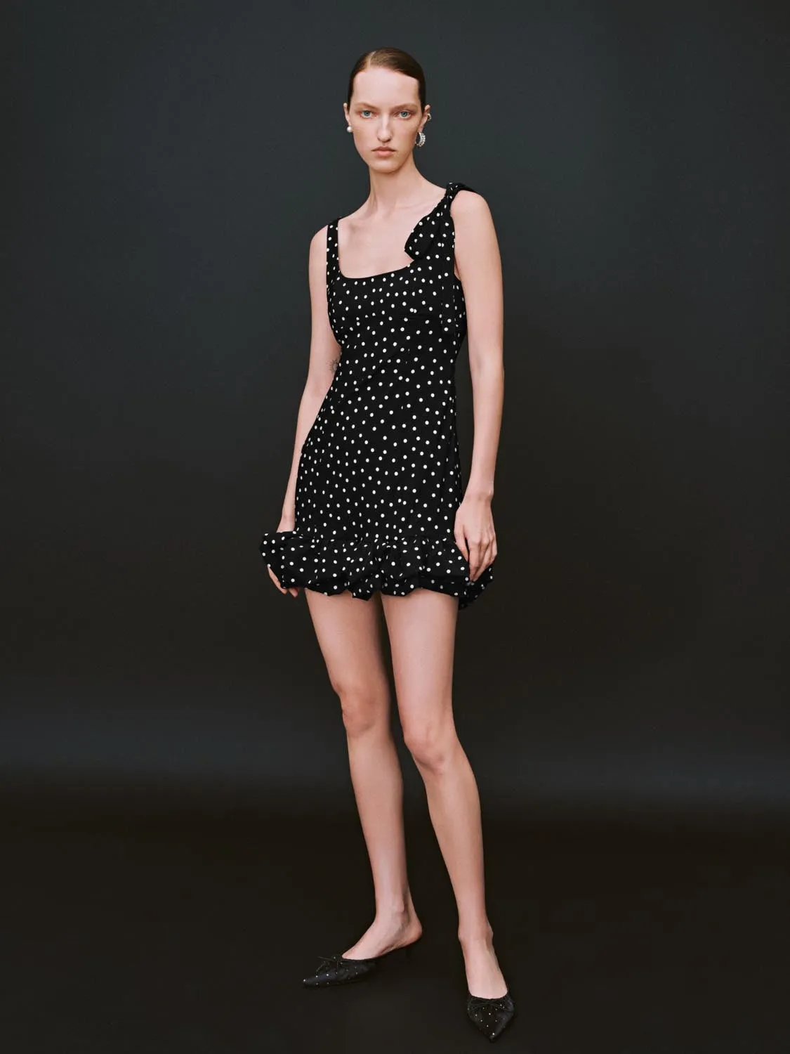 Polka Dot Ruffle Straight Mini Dresses sold by Urban Revivo product image thumbnail 5