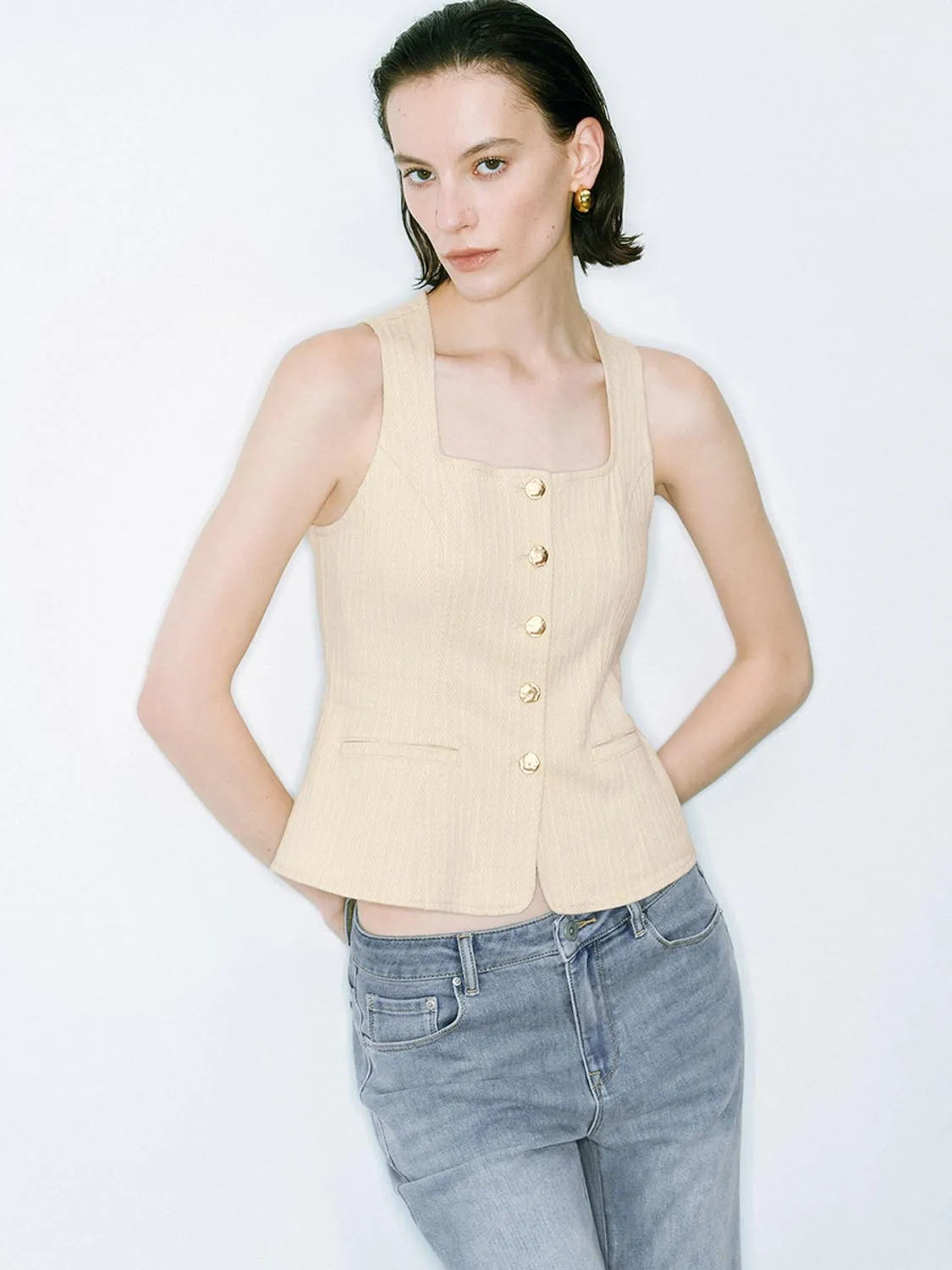 Denim Sleeveless Tops sold by Urban Revivo