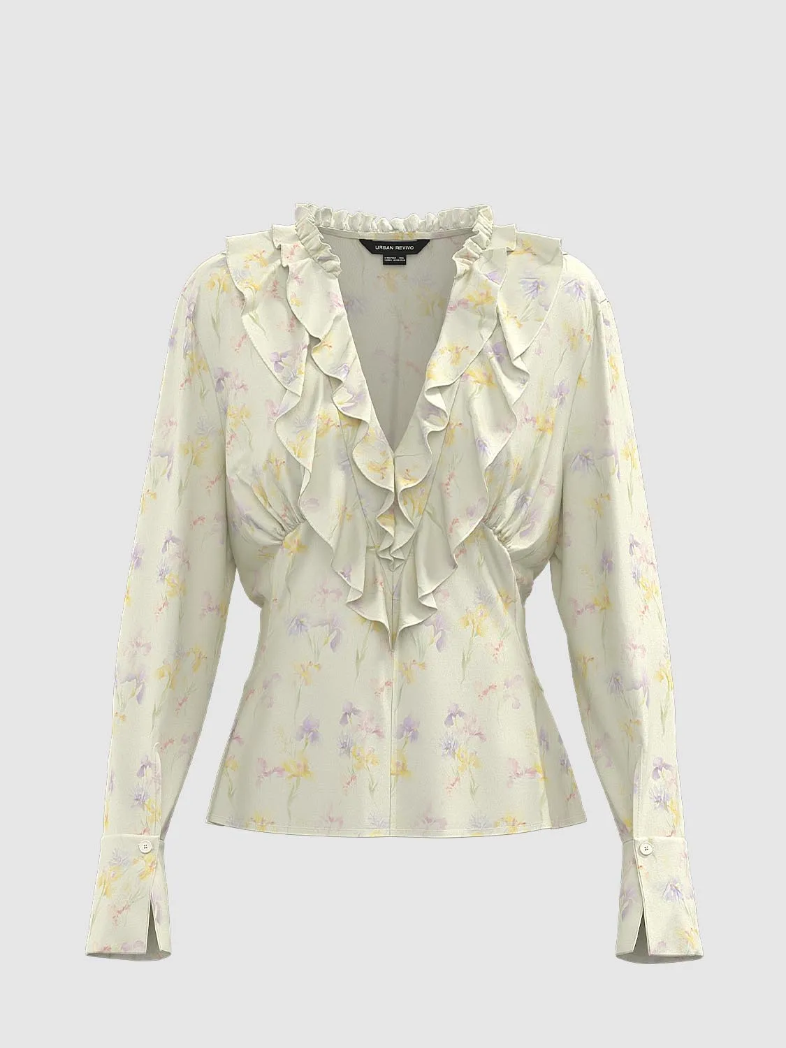 Ruffle Hem Floral Blouses sold by Urban Revivo