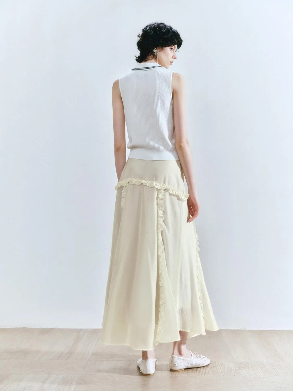 Slip Ruffle Maxi Skirts sold by Urban Revivo product image thumbnail 4