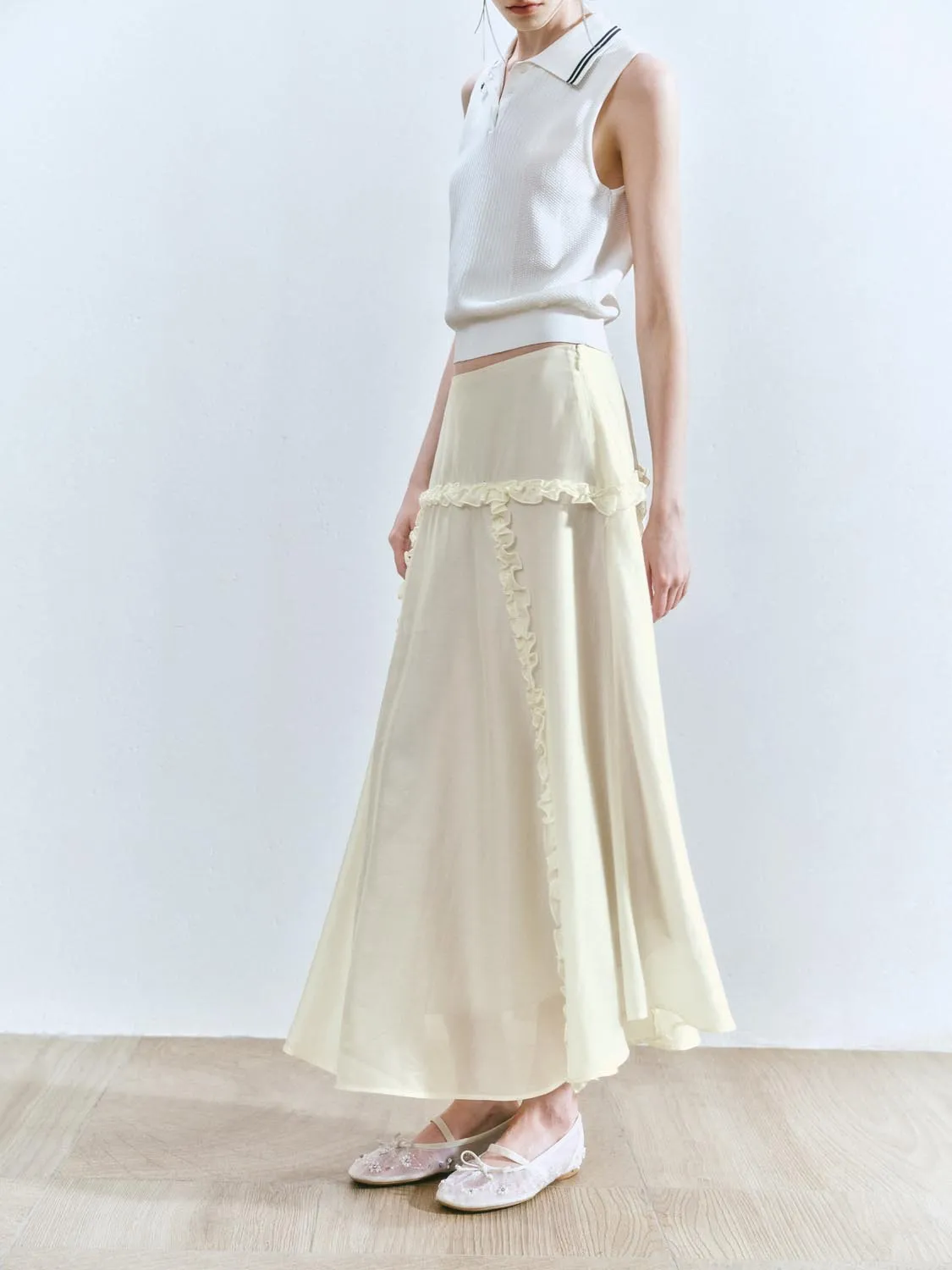 Slip Ruffle Maxi Skirts sold by Urban Revivo product image thumbnail 3