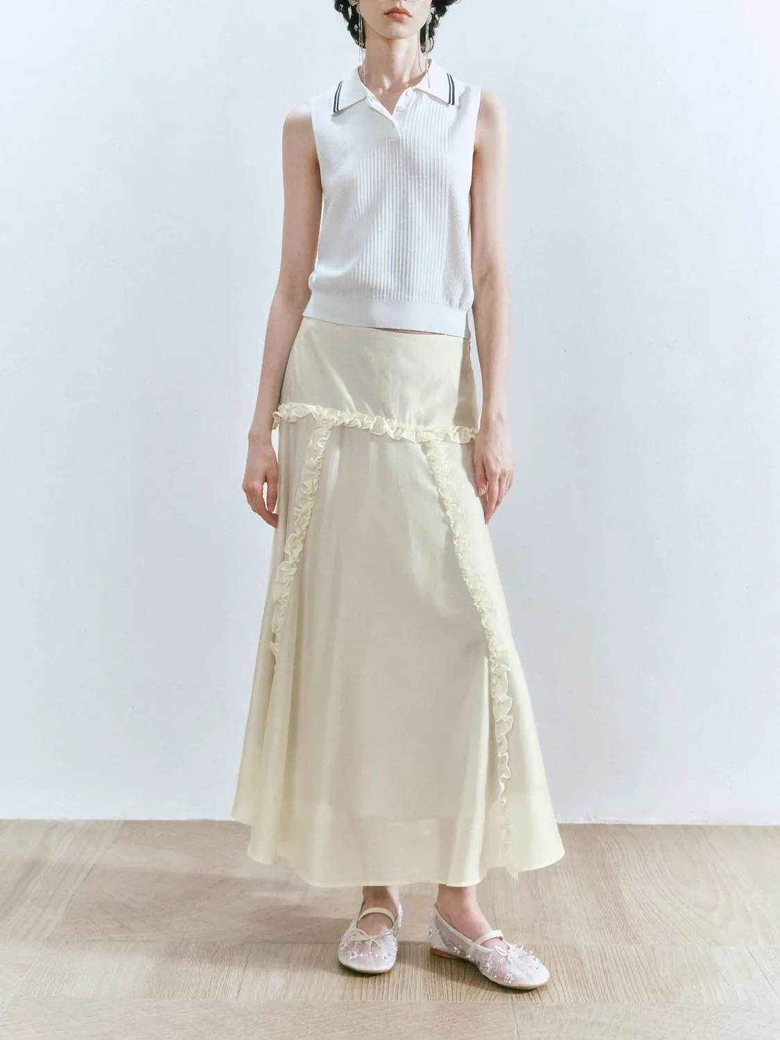 Slip Ruffle Maxi Skirts sold by Urban Revivo product image thumbnail 2