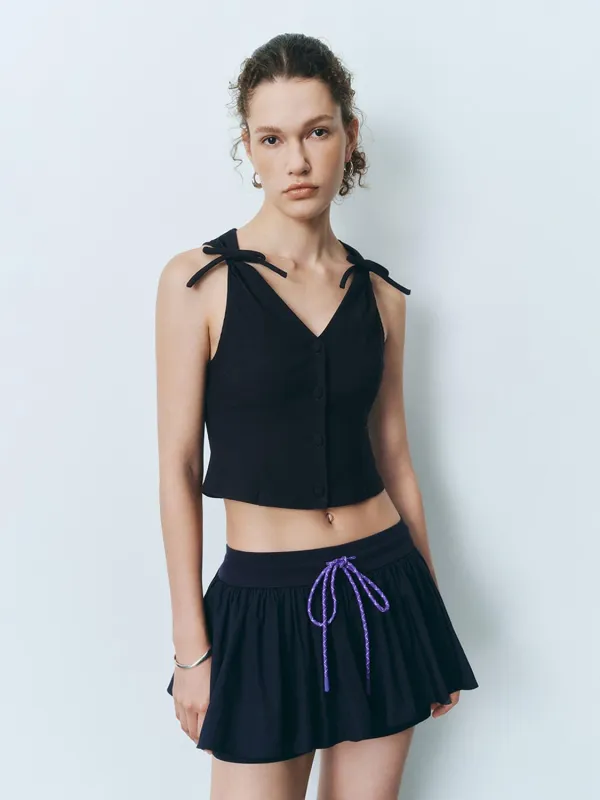 V-Neck Bow Décor Blouses sold by Urban Revivo