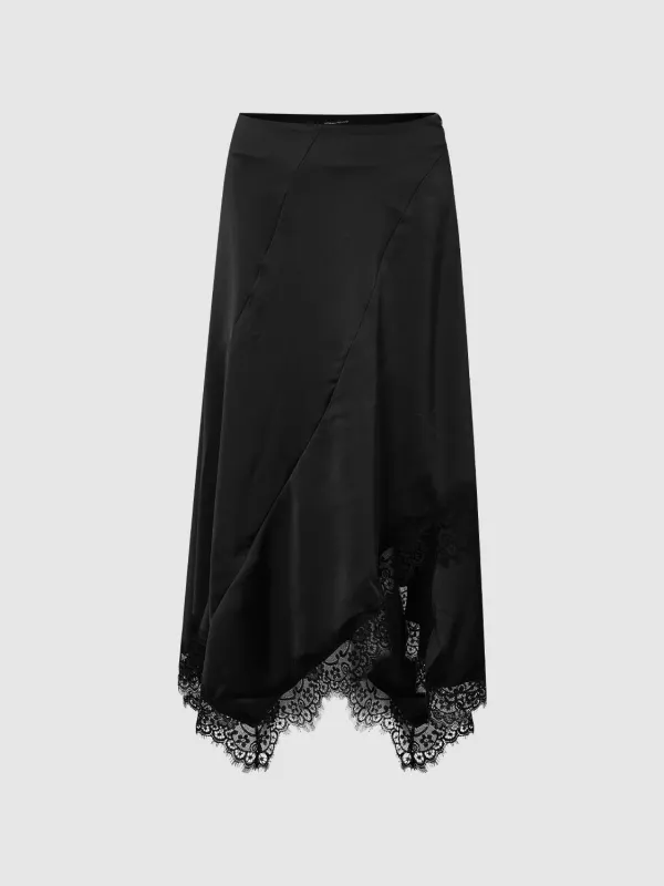 Irregular Lace Hem A-Line Skirts sold by Urban Revivo