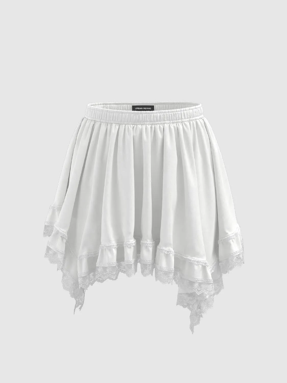 Irregular Lace Hem Mini Skirts sold by Urban Revivo