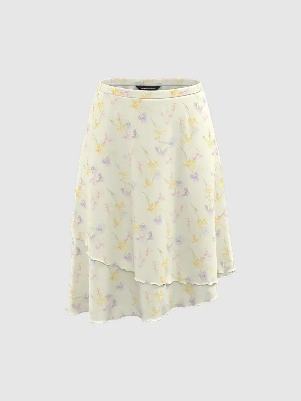Irregular Floral Fishtail Skirts sold by Urban Revivo