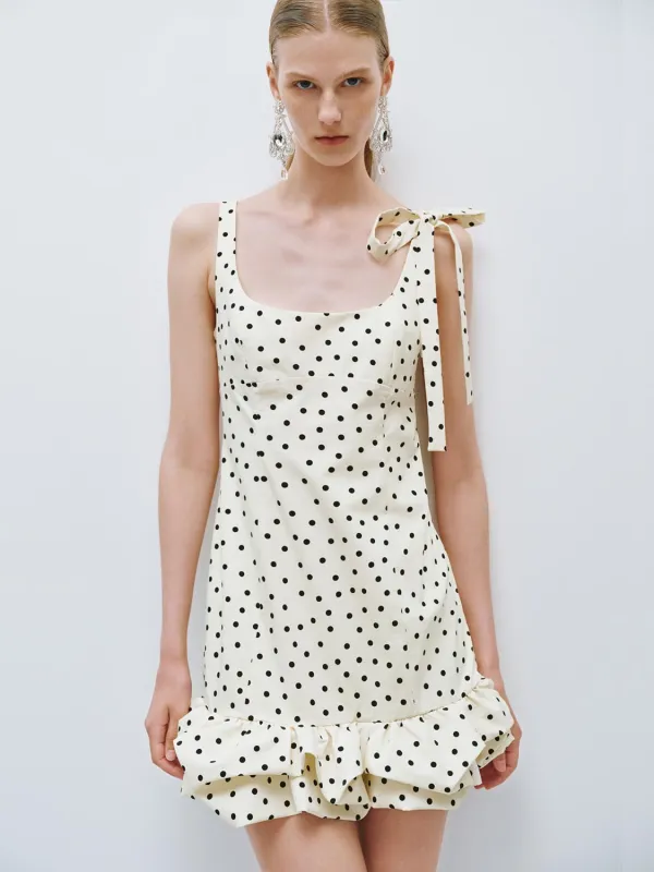 Polka Dot Ruffle Hem Mini Dresses sold by Urban Revivo